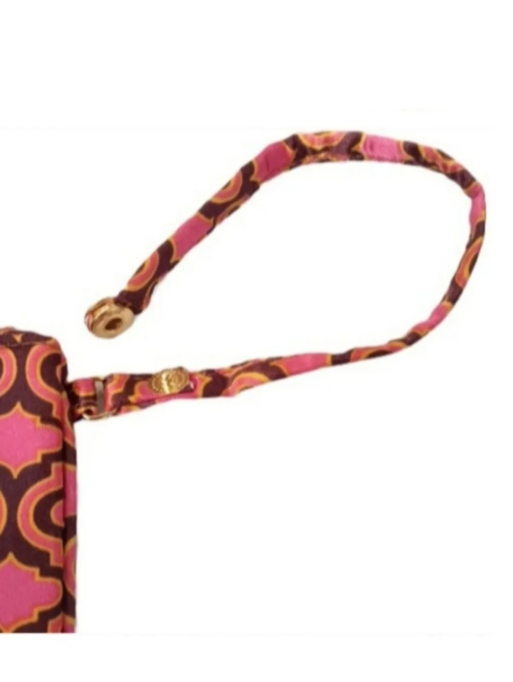 Victoria's Secret Wristlet | EUC | Pink, Brown & Yellow | Goldtone Hardward